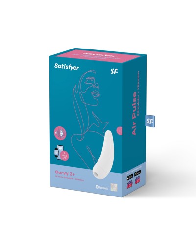 Вакуумний кліторальний стимулятор Satisfyer Curvy 2+ White з керуванням через інтернет