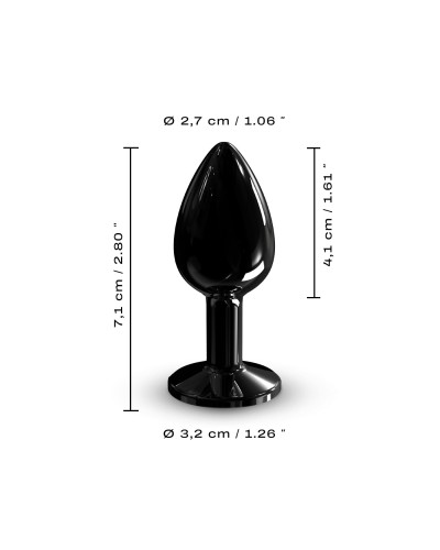 Металлическая анальная пробка с украшением в виде кристалла Dorcel - Diamond Plug BLACK S