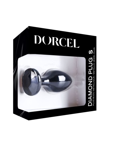 Металлическая анальная пробка с украшением в виде кристалла Dorcel - Diamond Plug BLACK S