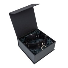 Преміум нашийник LOVECRAFT розмір S чорний, натуральна шкіра, в подарунковій упаковці