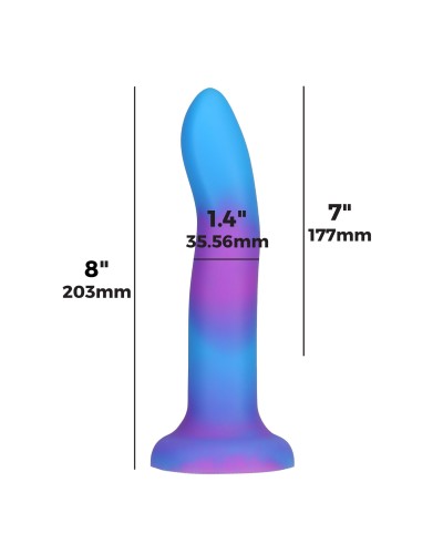 Светящийся в темноте фаллоимитатор ADDICTION Rave 8″ Glow in the Dark Dildo Blue Purple, 20,3 см