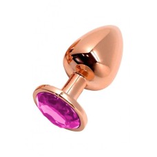 Анальна пробка Wooomy Tralalo Rose Gold Metal Plug MAGENTA L