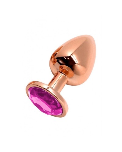 Анальна пробка Wooomy Tralalo Rose Gold Metal Plug MAGENTA L