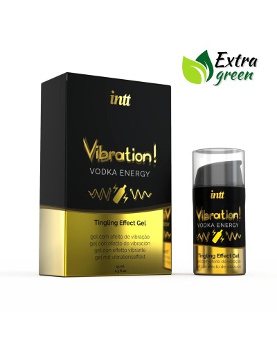 Жидкий вибратор Intt Vibration Vodka (15 мл) EXTRA GREEN, очень вкусный, действует до 30 минут