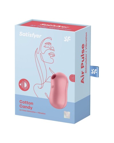 Вакуумний стимулятор із вібрацією Satisfyer Cotton Candy Light Red