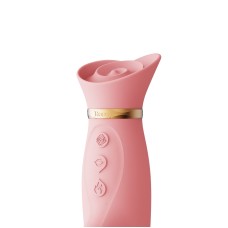 Вібратор з підігрівом та вакуумною стимуляцією клітора Zalo - ROSE Vibrator Strawberry Pink