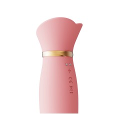 Вібратор з підігрівом та вакуумною стимуляцією клітора Zalo - ROSE Vibrator Strawberry Pink