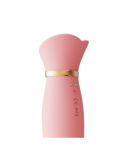 Вібратор з підігрівом та вакуумною стимуляцією клітора Zalo - ROSE Vibrator Strawberry Pink