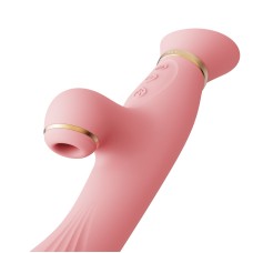 Вібратор з підігрівом та вакуумною стимуляцією клітора Zalo - ROSE Vibrator Strawberry Pink