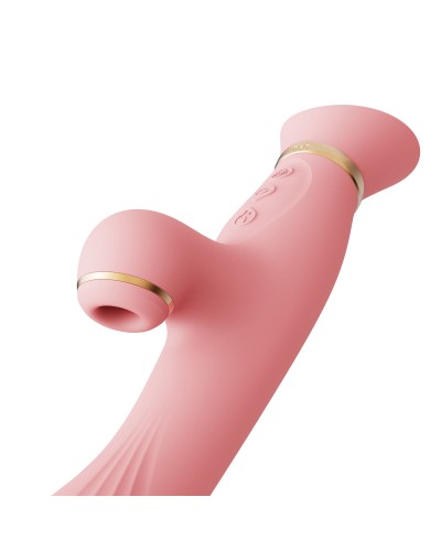 Вібратор з підігрівом та вакуумною стимуляцією клітора Zalo - ROSE Vibrator Strawberry Pink