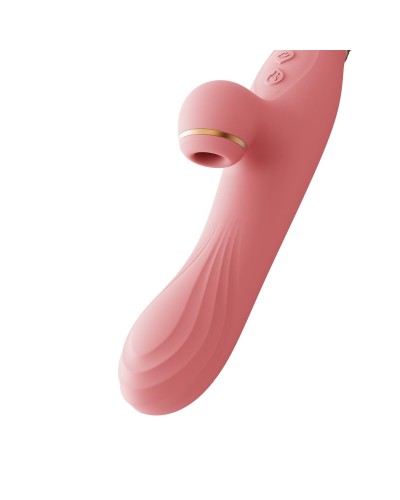 Вібратор з підігрівом та вакуумною стимуляцією клітора Zalo - ROSE Vibrator Strawberry Pink