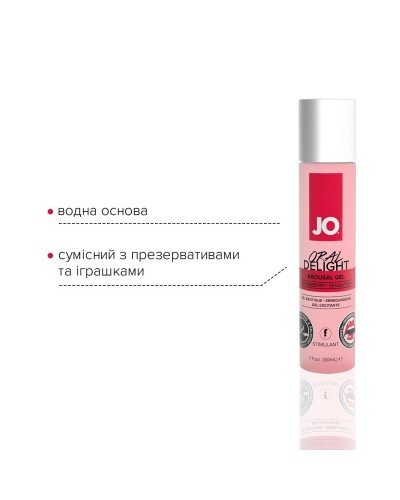 Гель для оральных ласк System JO Oral Delight - Strawberry Sensation (30 мл), эффект холод-тепло