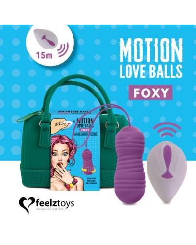 Вагинальные шарики с жемчужным массажем FeelzToys Motion Love Balls Foxy с пультом ДУ, 7 режимов