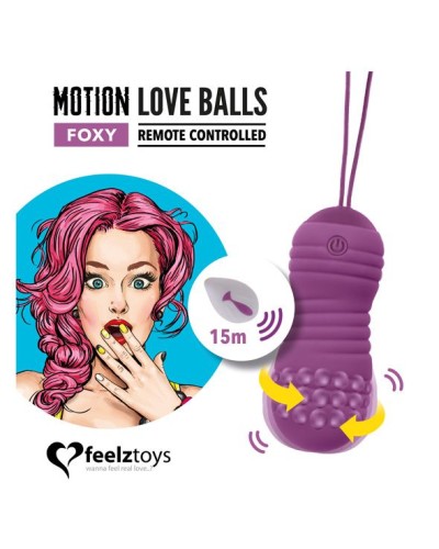 Вагинальные шарики с жемчужным массажем FeelzToys Motion Love Balls Foxy с пультом ДУ, 7 режимов