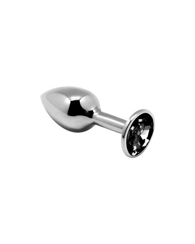 Металева анальна пробка з кристалом Alive Mini Metal Butt Plug Black S