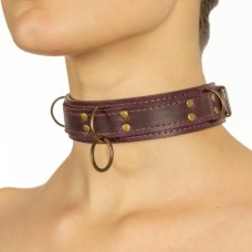 Преміум нашийник LOVECRAFT розмір M фіолетовий, натуральна шкіра, в подарунковій упаковці