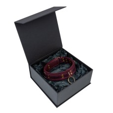 Преміум нашийник LOVECRAFT розмір M фіолетовий, натуральна шкіра, в подарунковій упаковці