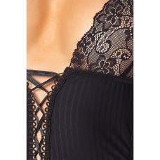 (SALE) Боді монокіні з глибоким декольте ZOJA BODY black 6XL/7XL  - Passion