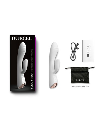 Вибратор-кролик с подогревом Dorcel FLEXI RABBIT WHITE, гибкий ствол