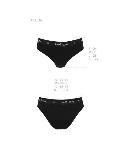 Трусики-сліпи з бавовни та еластаном Passion PS004 PANTIES black, size XL