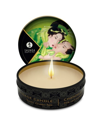 Массажная свеча Shunga Mini Massage Candle - Exotic Green Tea (30 мл) с афродизиаками