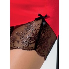 Сорочка приталенная с чашечками BRIDA CHEMISE red XXL/XXXL - Passion Exclusive, трусики