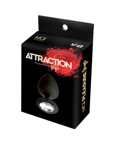 Анальна пробка з кристалом MAI Attraction Toys №47 Black, довжина 7см, діаметр 2,8 см