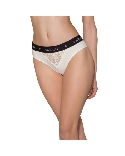 Трусики з широкою гумкою і мереживом Passion PS001 PANTIES ecru, size L