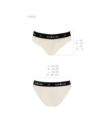 Трусики з широкою гумкою і мереживом Passion PS001 PANTIES ecru, size L