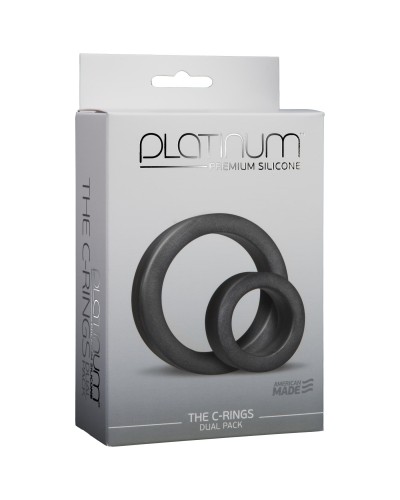 Набор эрекционных колец Doc Johnson Platinum Premium Silicone - The C-Rings - Charcoal