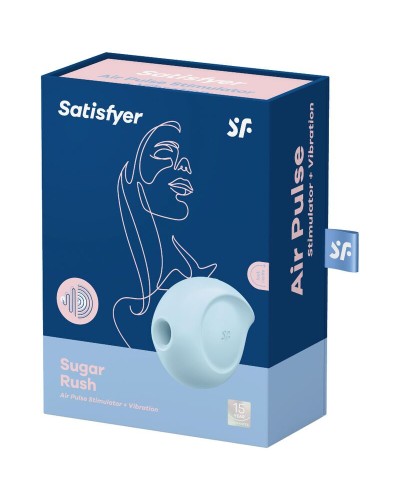 Вакуумний кліторальний стимулятор із вібрацією Satisfyer Sugar Rush Blue