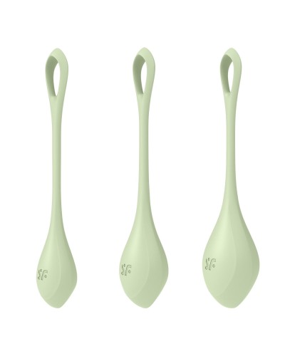 Набор йони бусин Satisfyer Yoni Power 2 Light Green, диаметр 2-2,5-3см, вес 22-44-73гр