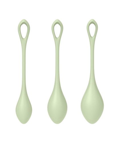 Набор йони бусин Satisfyer Yoni Power 2 Light Green, диаметр 2-2,5-3см, вес 22-44-73гр