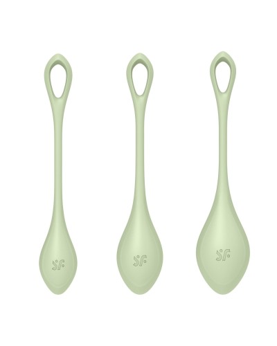 Набор йони бусин Satisfyer Yoni Power 2 Light Green, диаметр 2-2,5-3см, вес 22-44-73гр