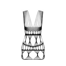 Бодістокінг-сукня Passion BS089 black, міні, плетіння у вигляді павутини