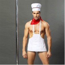 Чоловічий еротичний костюм кухаря "Умілий Джек" S/M: сліпи, фартух, хустка і ковпак