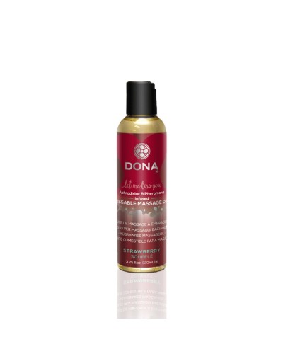 Масажна олія DONA Kissable Massage Oil Strawberry Souffle (110 мл) можна для оральних пестощів