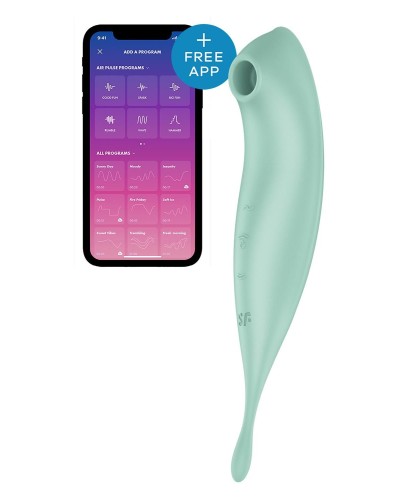 Смарт-вібратор для клітора з вакуумною стимуляцією Satisfyer Twirling Pro+ Mint