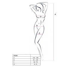 Бодістокінг Passion BS060 white, комбінезон, імітація трусиків і гольфів