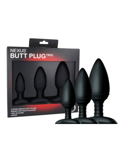 Набір анальних пробок Nexus Butt Plug Trio, макс. діаметр 3–4–5 см