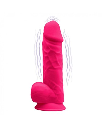 Фаллоимитатор с вибрацией SilexD Norman Vibro Pink (MODEL 1 size 8,5in), двухслойный, диаметр 5см