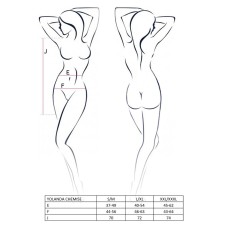 Прозора сорочка з довгим рукавом YOLANDA CHEMISE black XXL/XXXL - Passion, трусики