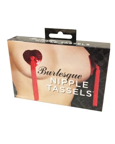 Пэстис - стикини Burlesque Nipple Tassels, наклейки на соски, блестящие сердечки с кисточками