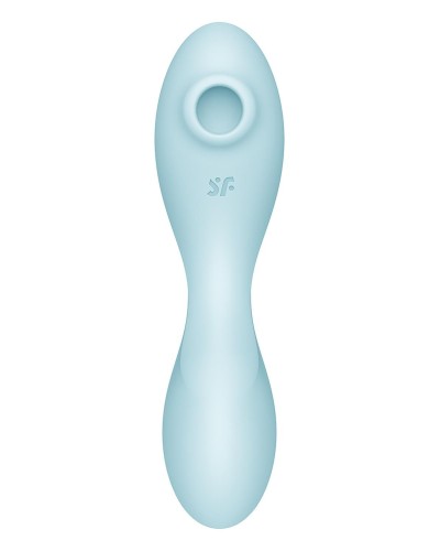 Вакуумный смарт-стимулятор с вибрацией Satisfyer Curvy Trinity 5 (Blue), управление со смартфона