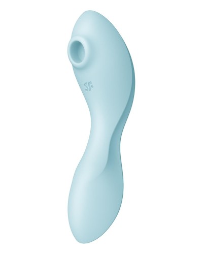 Вакуумный смарт-стимулятор с вибрацией Satisfyer Curvy Trinity 5 (Blue), управление со смартфона