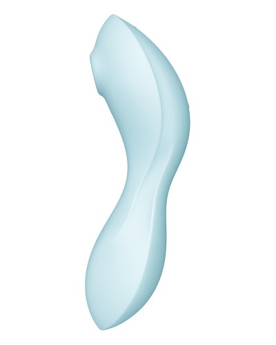 Вакуумный смарт-стимулятор с вибрацией Satisfyer Curvy Trinity 5 (Blue), управление со смартфона