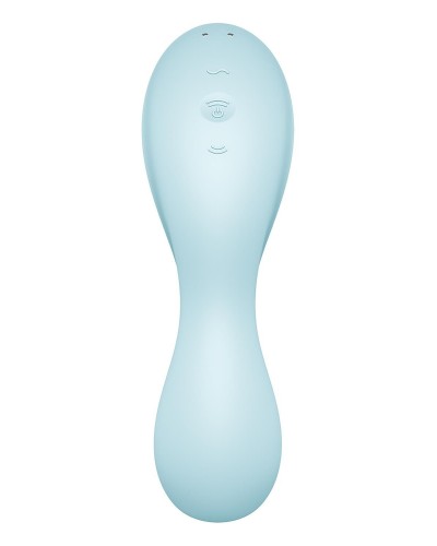 Вакуумный смарт-стимулятор с вибрацией Satisfyer Curvy Trinity 5 (Blue), управление со смартфона