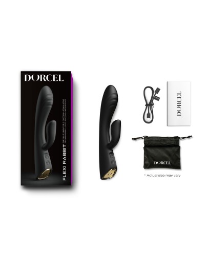 Вібратор-кролик з підігрівом Dorcel FLEXI RABBIT BLACK, гнучкий стовбур