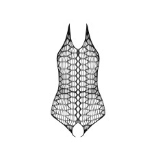 Бодістокінг у велику сітку Passion BS087 black, відкрита спина, халтер, з доступом