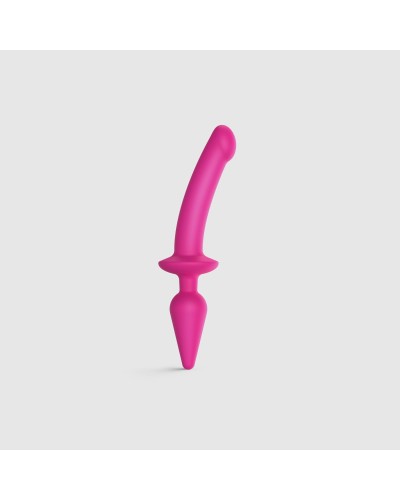 Анальна пробка з дилдо Strap-On-Me SWITCH PLUG-IN SEMI-REALISTIC DILDO FUCHSIA - L (м'ята упаковка)